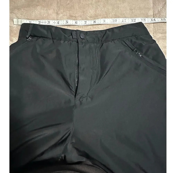 Lands End Ski Snow Pants Kids Size 16 Black Warm Athletic Nylon - Picture 7 of 8